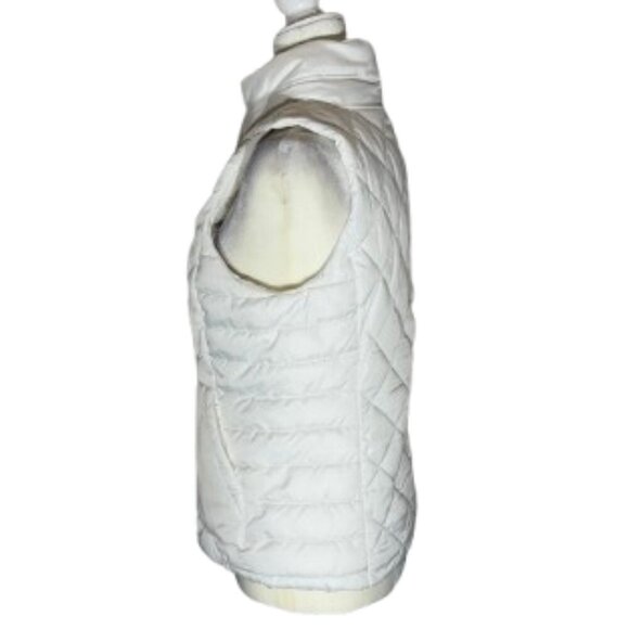 Women's SO White Zipper Sleeveless Vest Quilted Jacket Size Medium - Picture 3 of 8